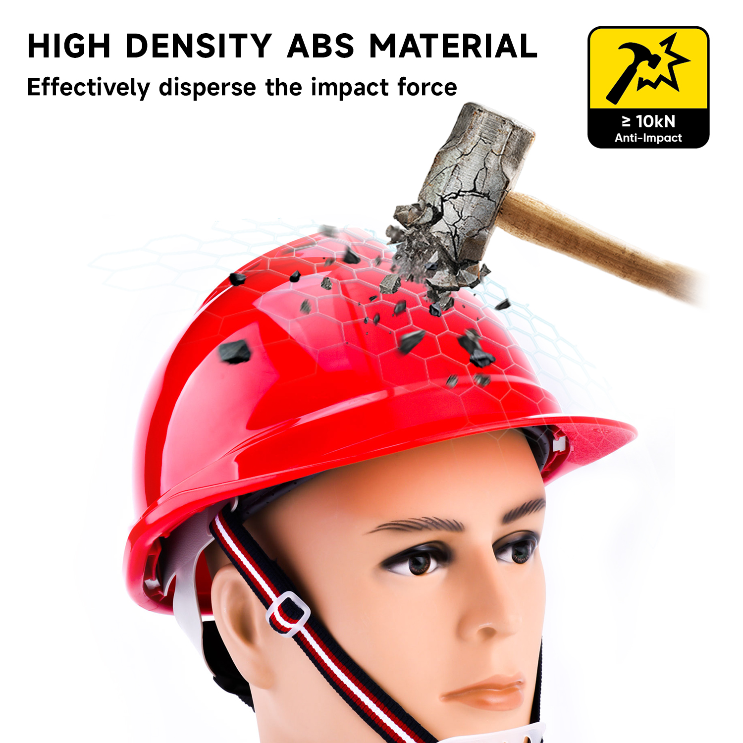 Casque de travail de construction rouge W-002 