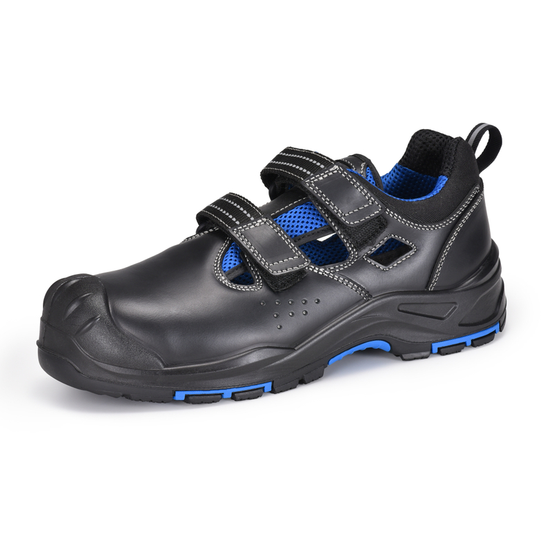Sandales Travail Chaussures Velcro Design L-7585 bleu / métal gratuit