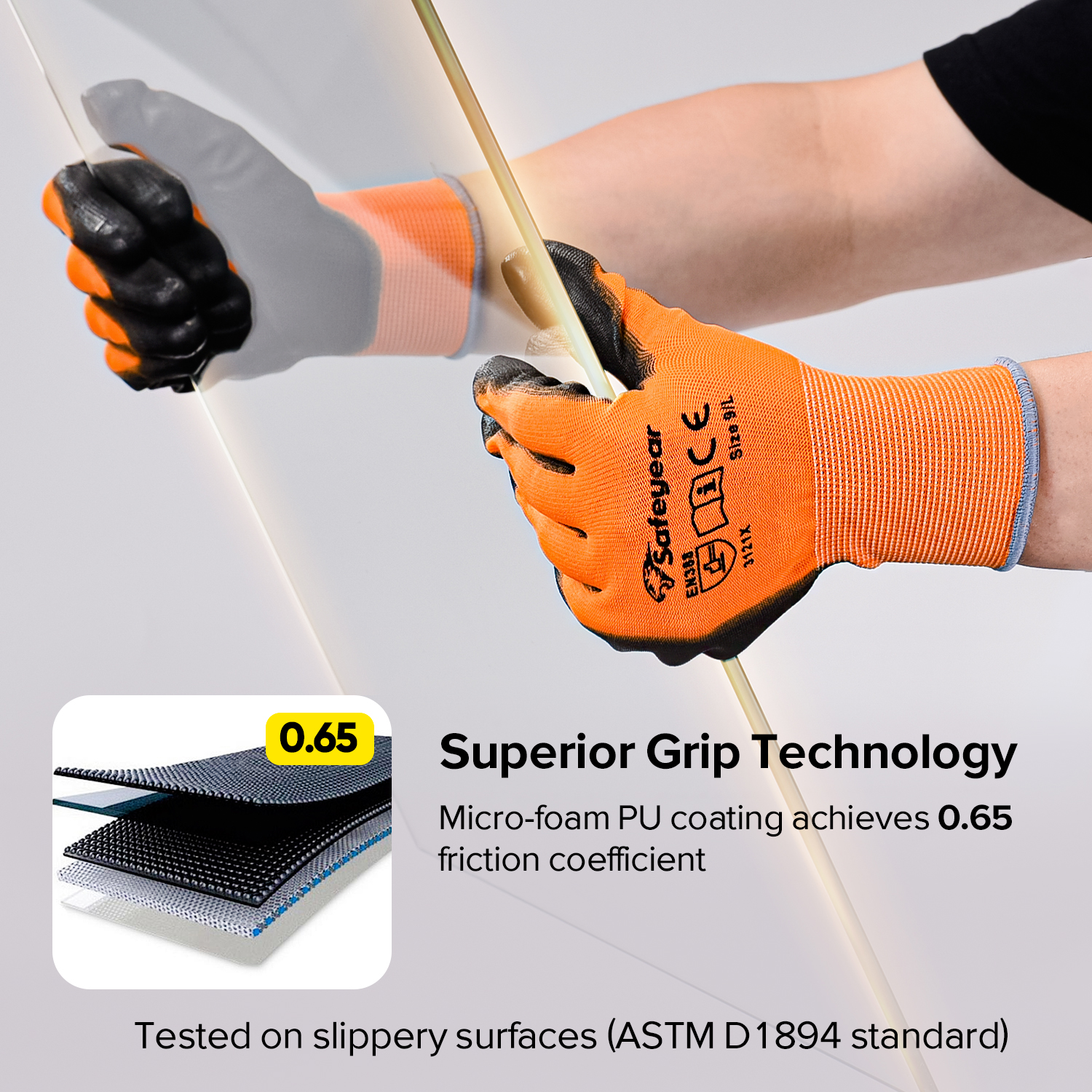 Gants de travail lourds en revêtement PN PN8003 orange