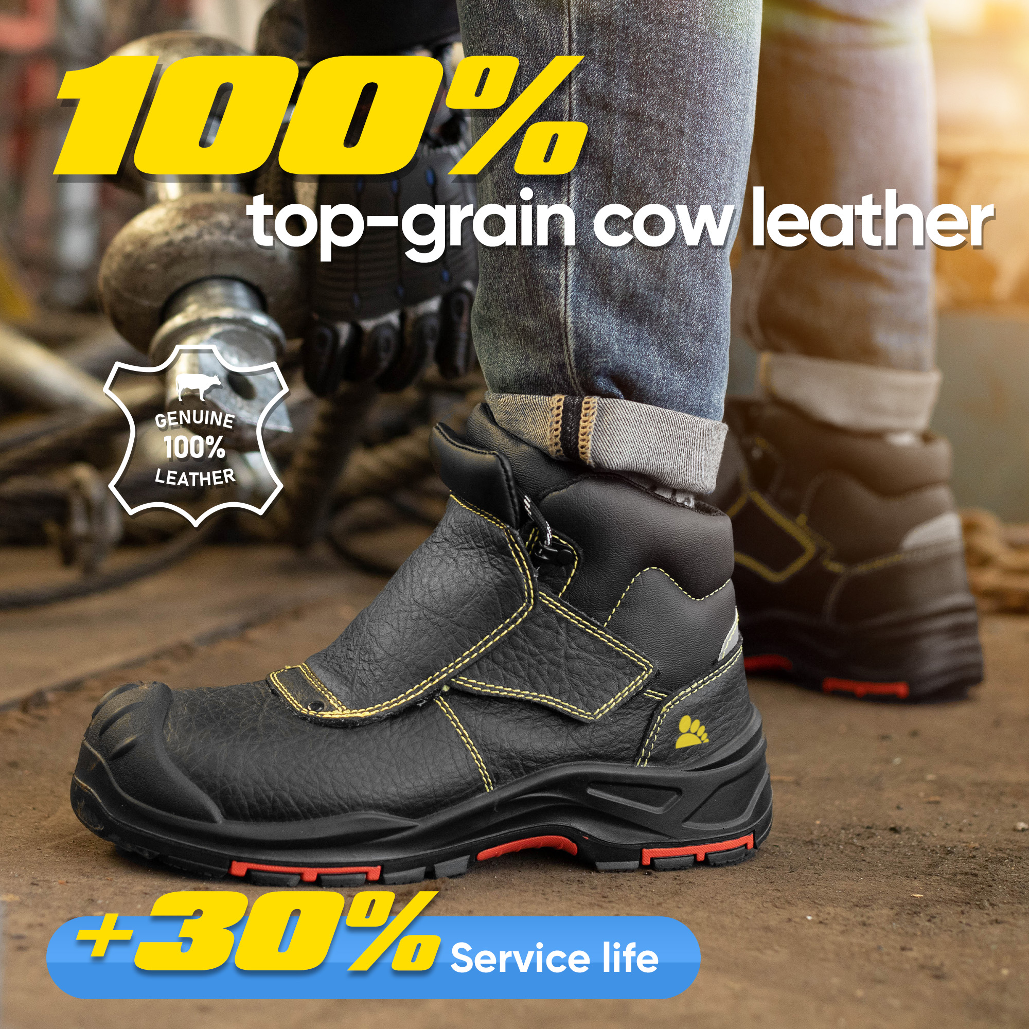 Vortigard ™ non métallique Composite Toecap Safety Work Boths Souding Boots pour les travailleurs du soudeur M-8387