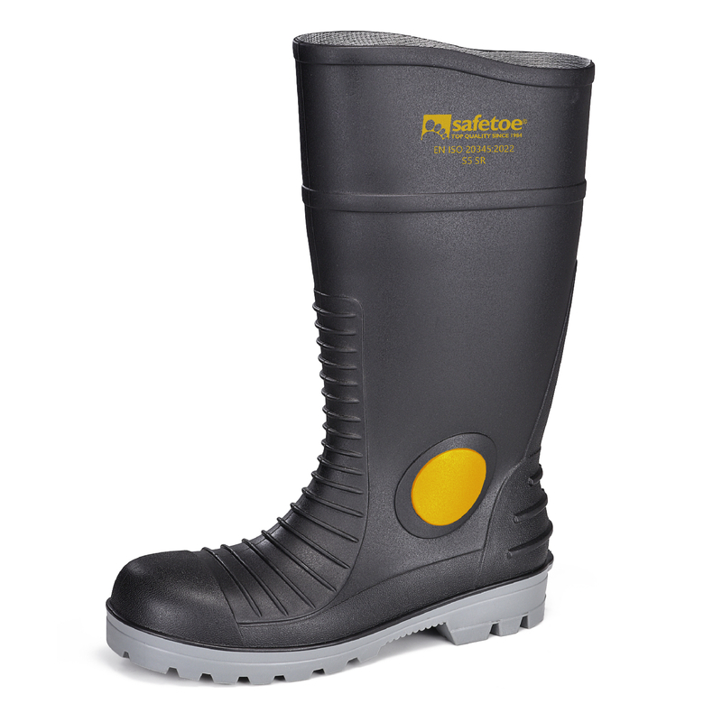 Bottes de pluie imperméables de sécurité en PVC avec embout en acier et plaque d'acier W-6055