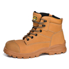 Bottes de travail de sécurité pour hommes à bout en acier avec fermeture éclair latérale M-8561