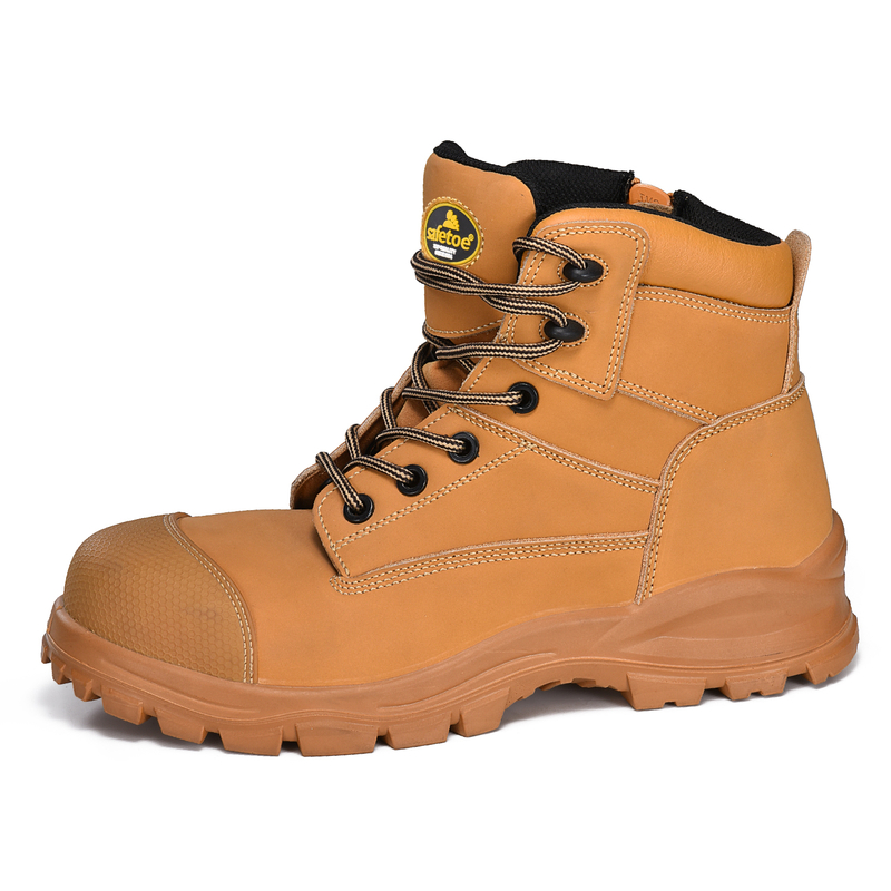 Bottes de travail de sécurité pour hommes à bout en acier avec fermeture éclair latérale M-8561
