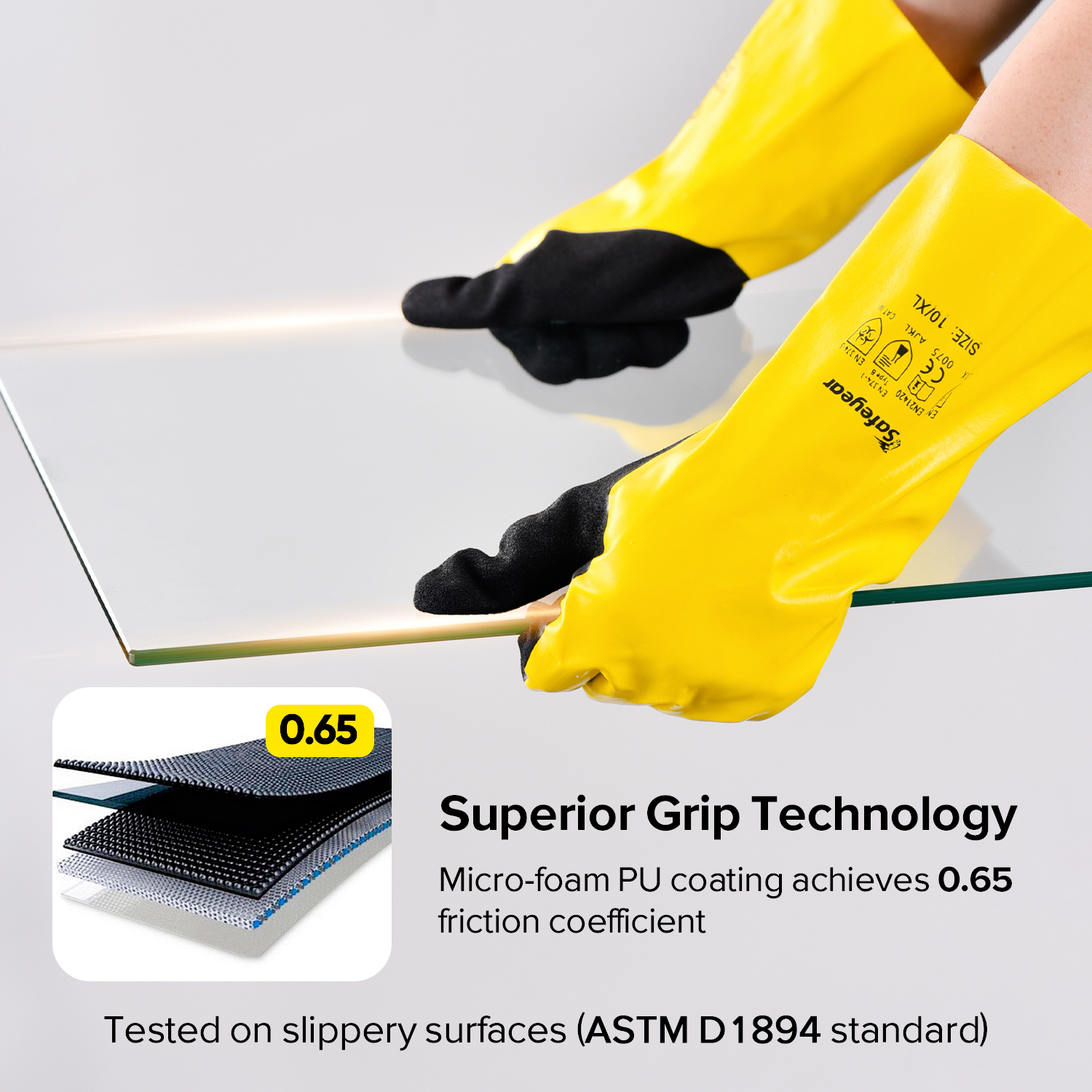 Gants de travail résistants aux produits chimiques et à l'huile NSL1868 jaune