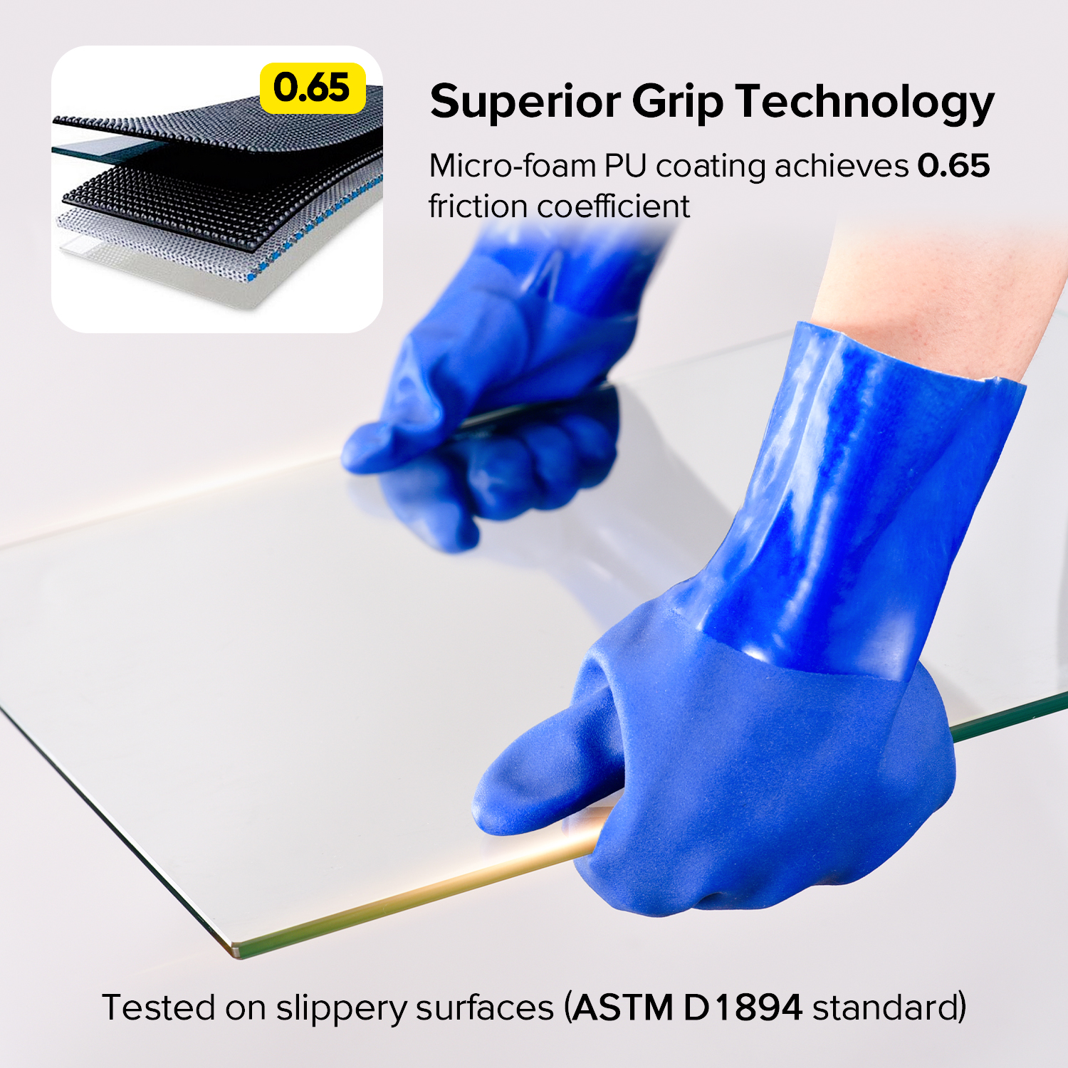 Gants de travail résistants aux produits chimiques et à l'huile GSP0211 Bleu