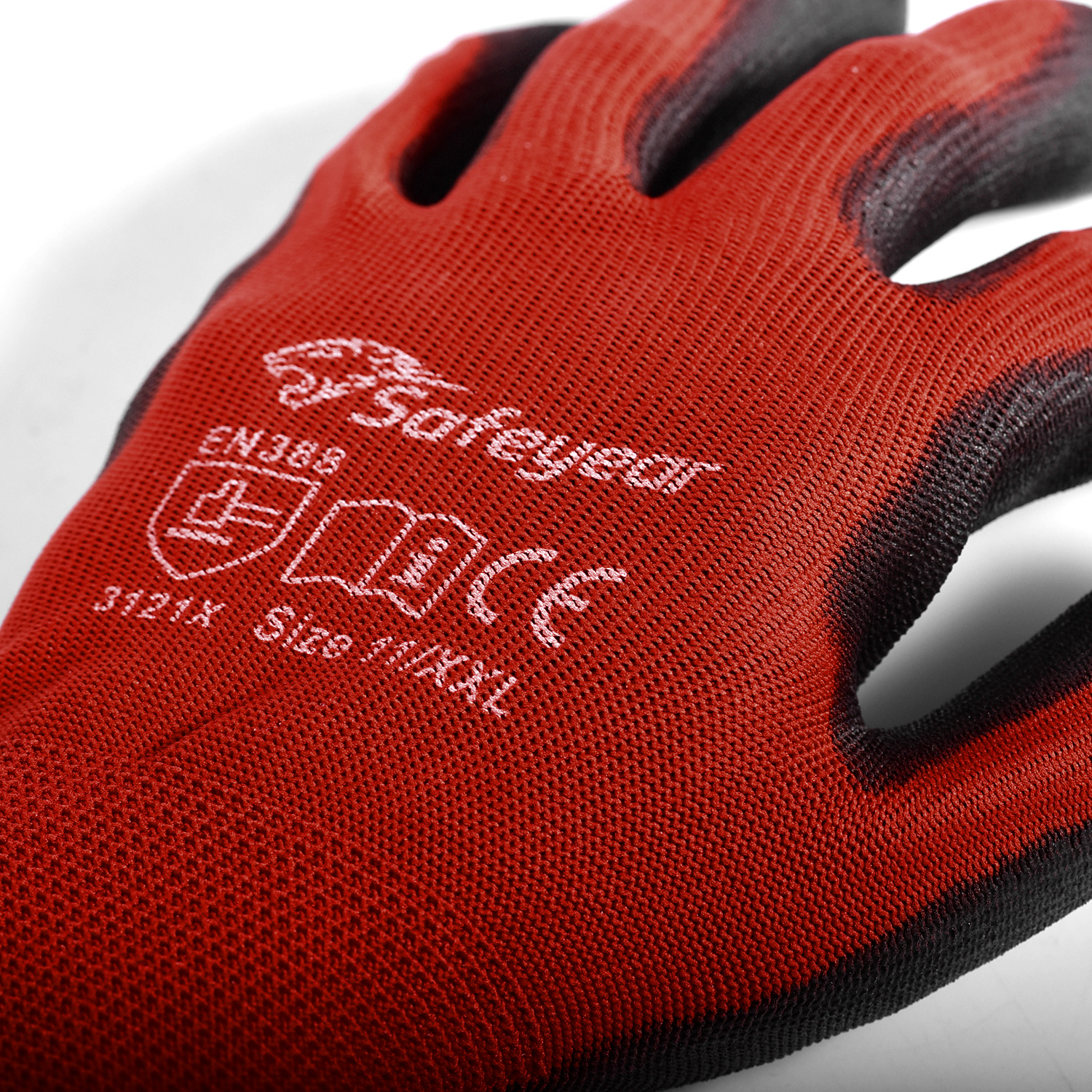 Gants de travail robustes enduits de PU PN8003 Rouge