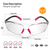 Lunettes de sécurité anti-buée ANSI Z87.1 CE EN166 UV400 Lunettes de protection SG003 Rose