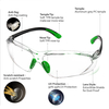 Ready Stock Lunettes de sécurité antibuée anti-rayures ANSI Z87.1 CE EN166 SG003 Vert