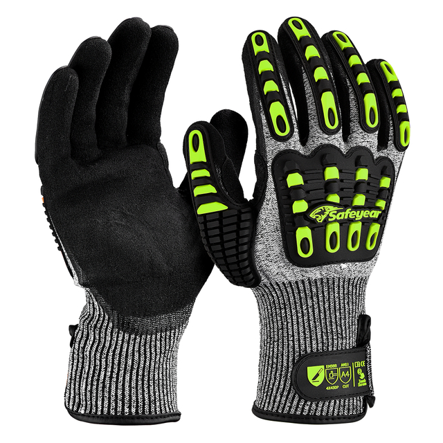 Gants de niveau de coupe HDPE Gants de protection TPR9004 vert