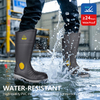 Bottes de sécurité en caoutchouc avec embout en acier PVC – Bottes de travail industrielles imperméables W-6055 Noir