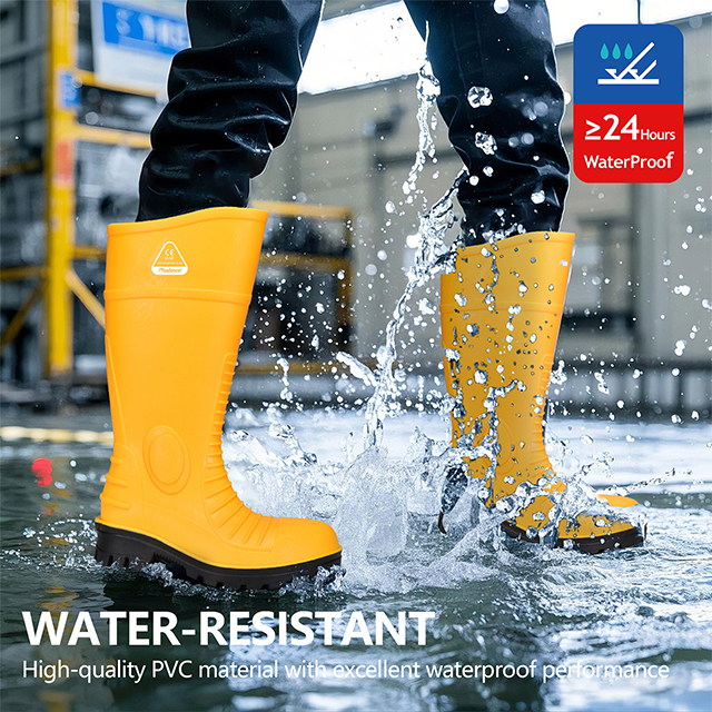 Bottes de gomme en PVC étanche W-6055 Jaune