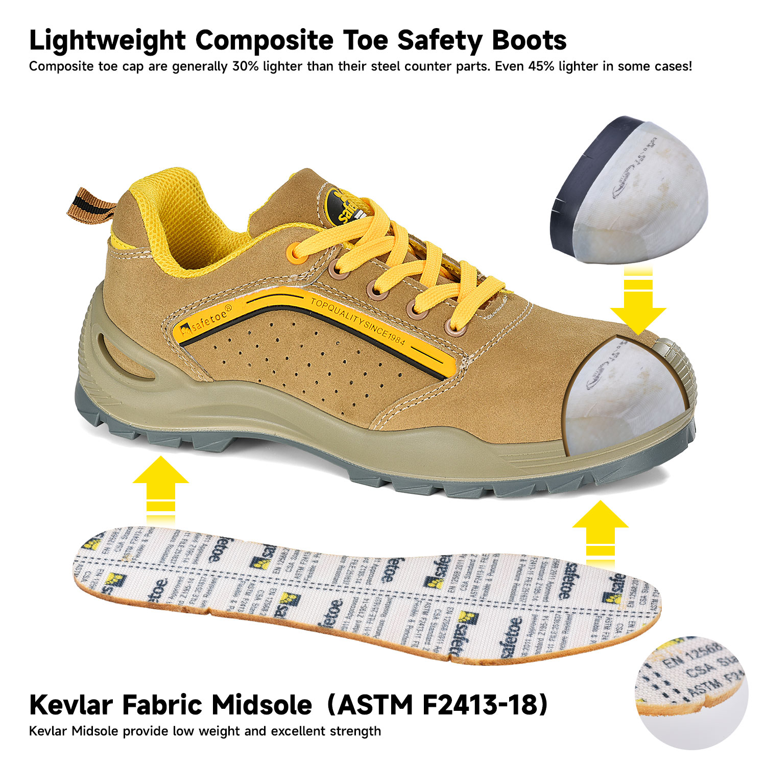 EH chaussures notées anti-électriques isolant les chaussures de sécurité diélectriques hommes