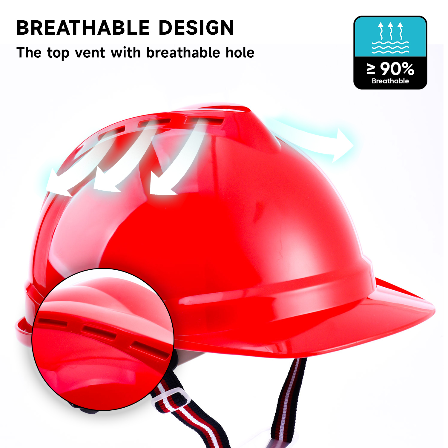 Casque de travail de construction rouge W-002 