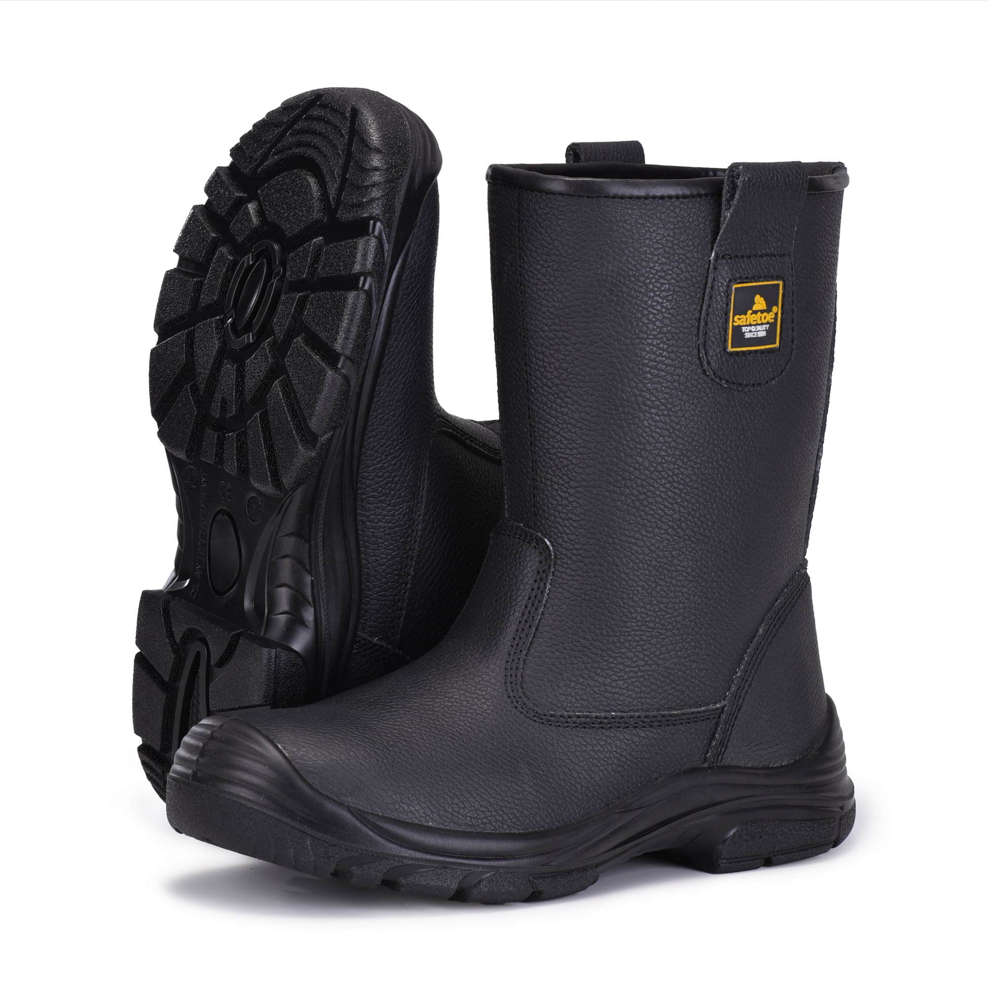 Bottes de sécurité des orteils en acier résistant à l'industrie du champ d'huile H-9430