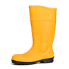 Bottes de pluie jaunes de sécurité de PVC d'exploitation avec le jaune en acier W-6055 d'orteil