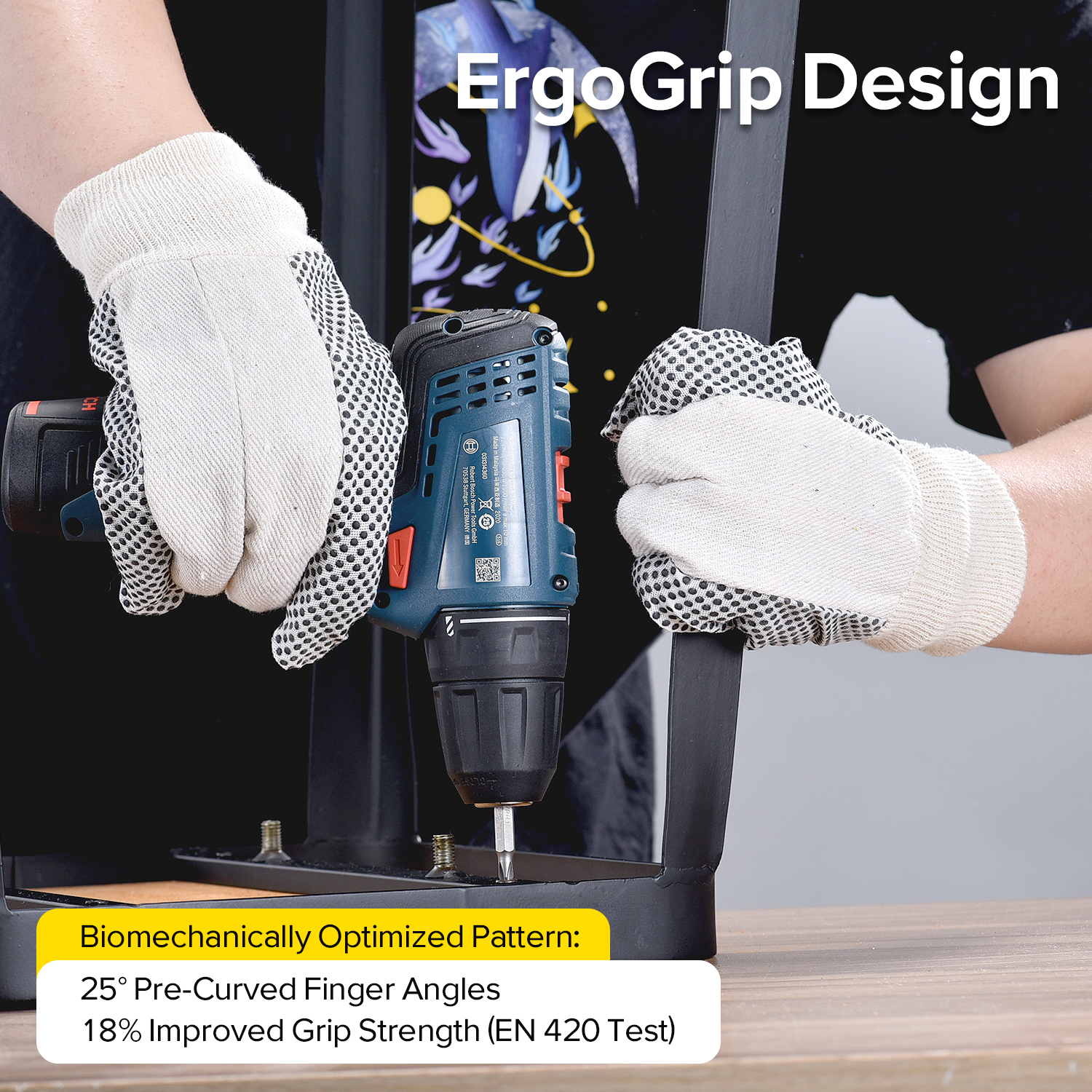 Gants de travail de protection à pois en PVC FL-5519A