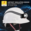 Casque de sécurité utilitaire souterrain avec lampe frontale et bandes réfléchissantes
