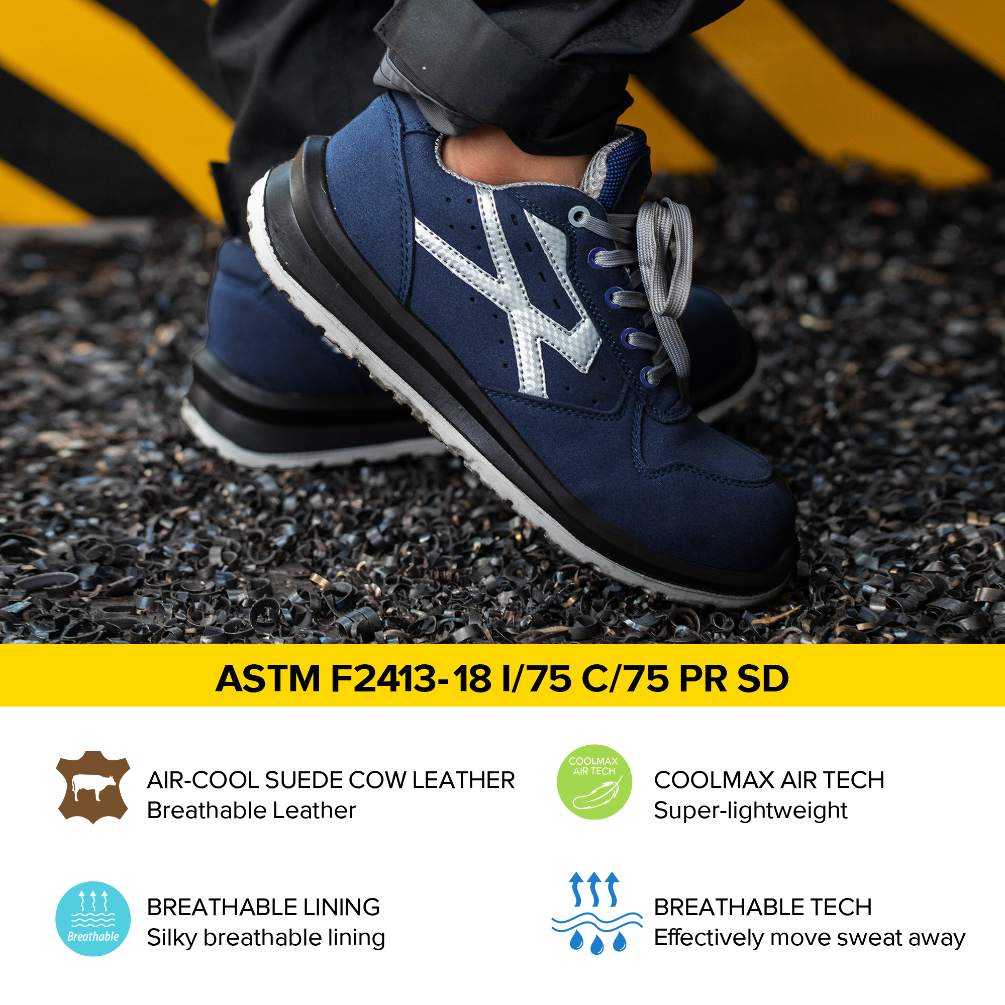 L-7328-breathable safety shoes Chaussures de sécurité L-7328-respirantes