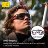 Lunettes de sécurité antibuée pour chantiers poussiéreux doublées de mousse | ANSI Z87.1 et EN166 SG037 Rouge