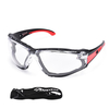 Lunettes de sécurité antibuée pour chantiers poussiéreux doublées de mousse | ANSI Z87.1 et EN166 SG037 Rouge