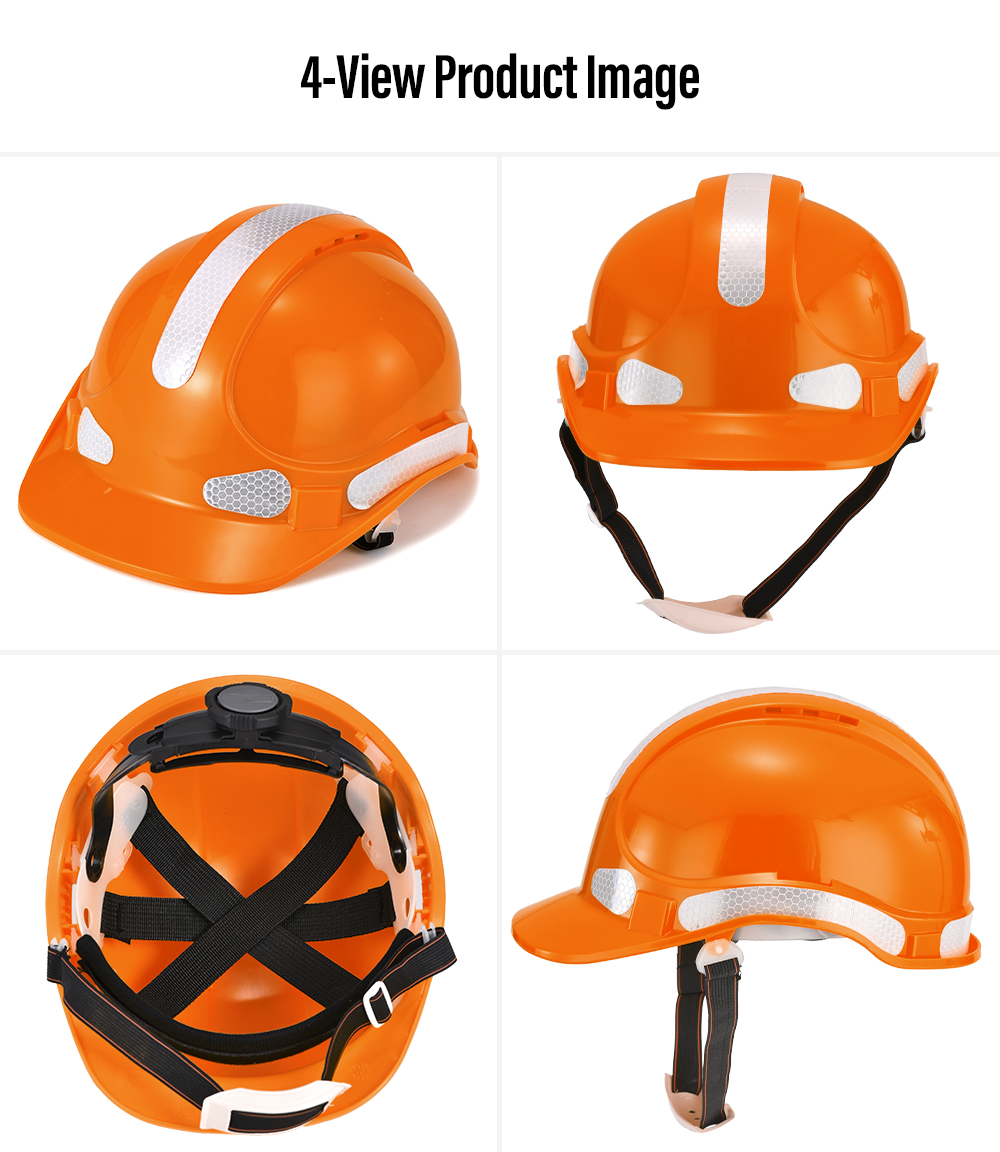 Casque de sécurité ventilé haute visibilité avec bandes réfléchissantes