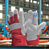  Gants de sécurité en cuir Gants de mécanicien de travail Cuir FL-1015 Rouge