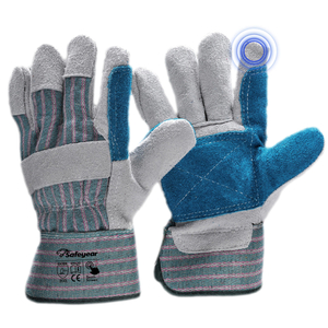 Gant anti-coupure avec paume en cuir de vache Gants d'impact FL-1015 Bleu