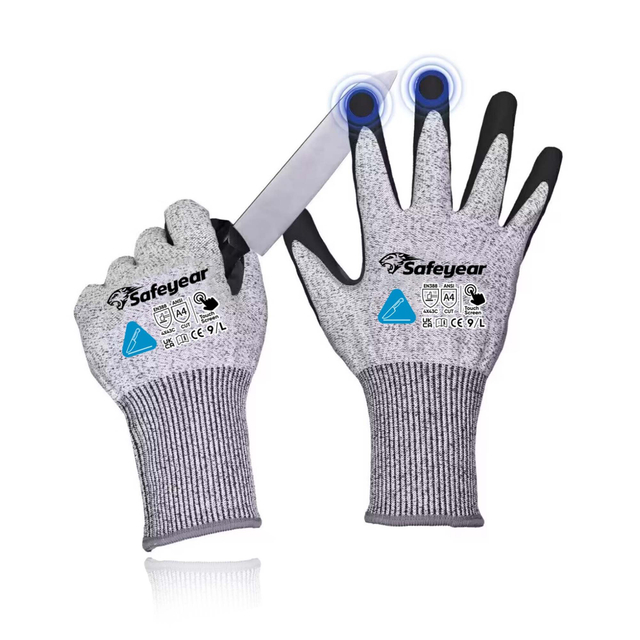 Gants de travail de construction gants de sécurité résistants aux coupes pd8045 noir
