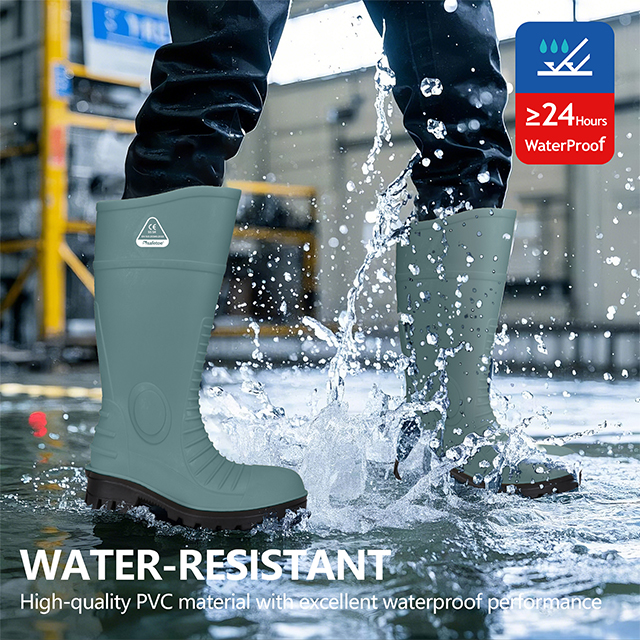 Bottes de pluie imperméables pour l'homme W-6055 vert