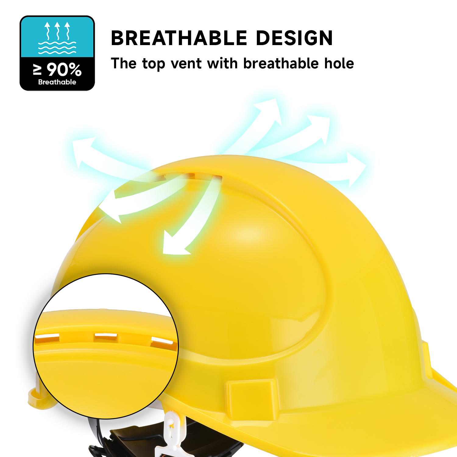 Casques de sécurité approuvés CE W-018 Jaune