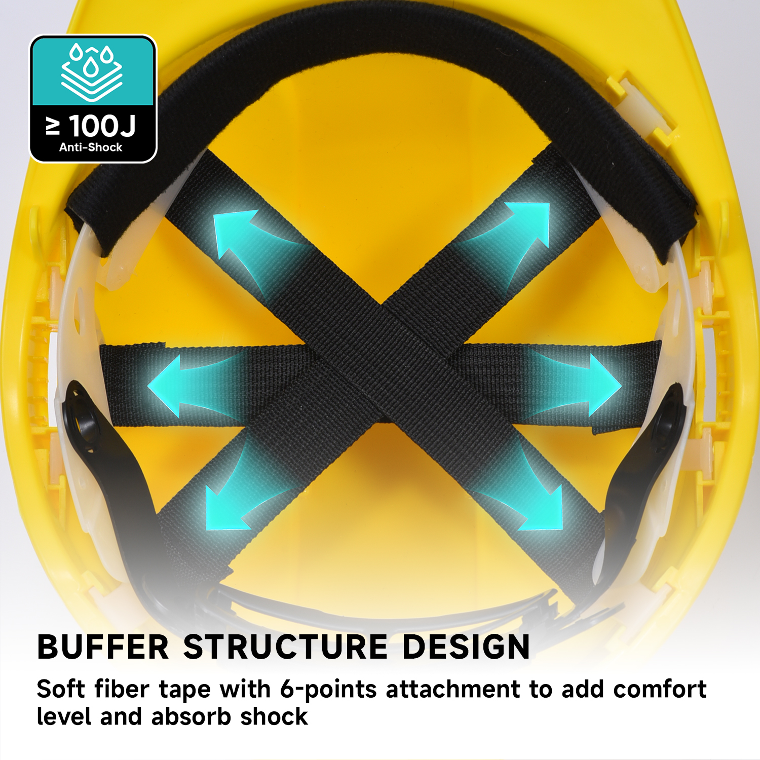 Casque de sécurité industrielle jaune W-002