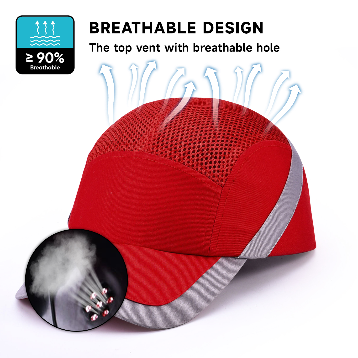 Personnaliser la casquette de sport de travail wh001 rouge