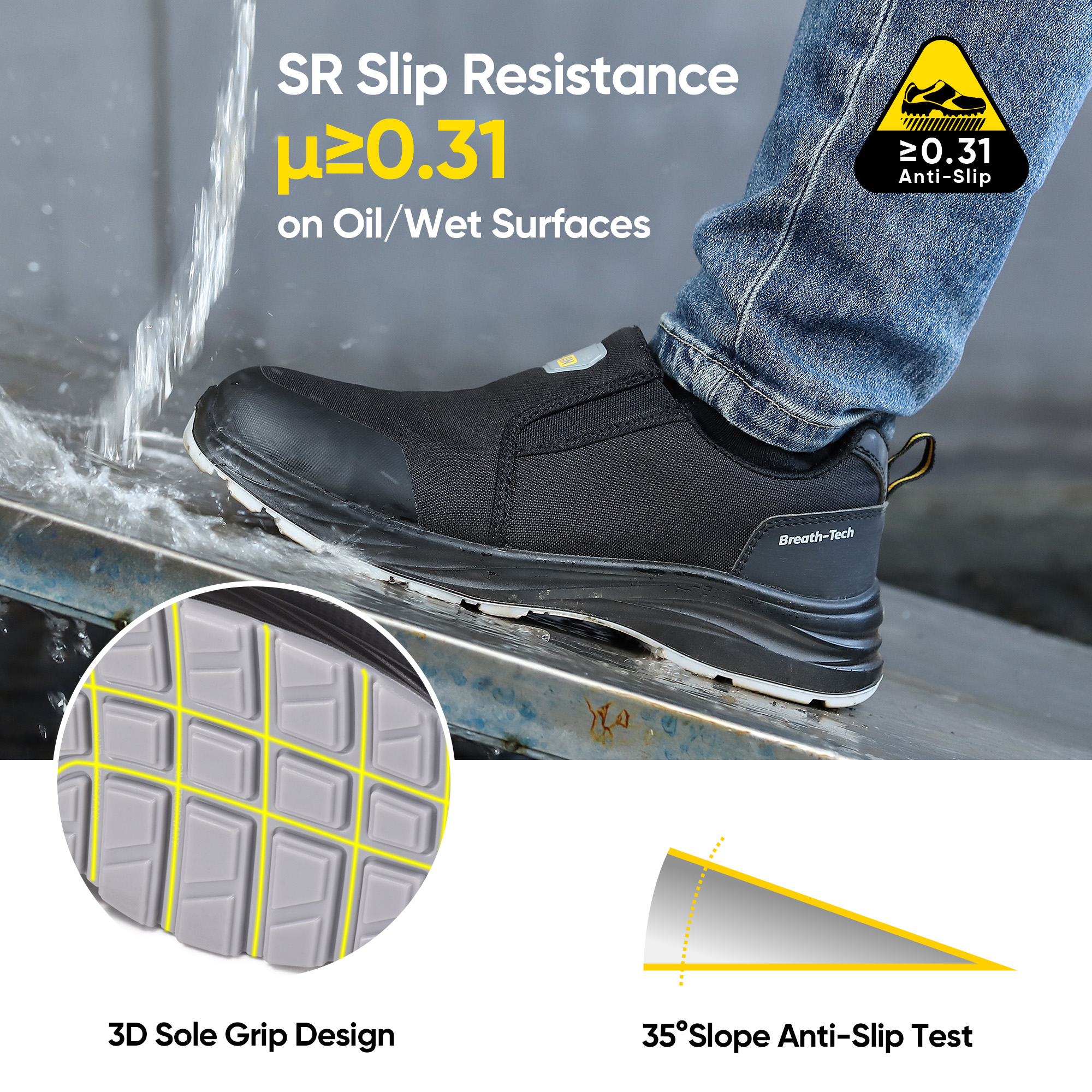Bâtiments de chaussures de sécurité Entrepôt de travail respirant L-7561