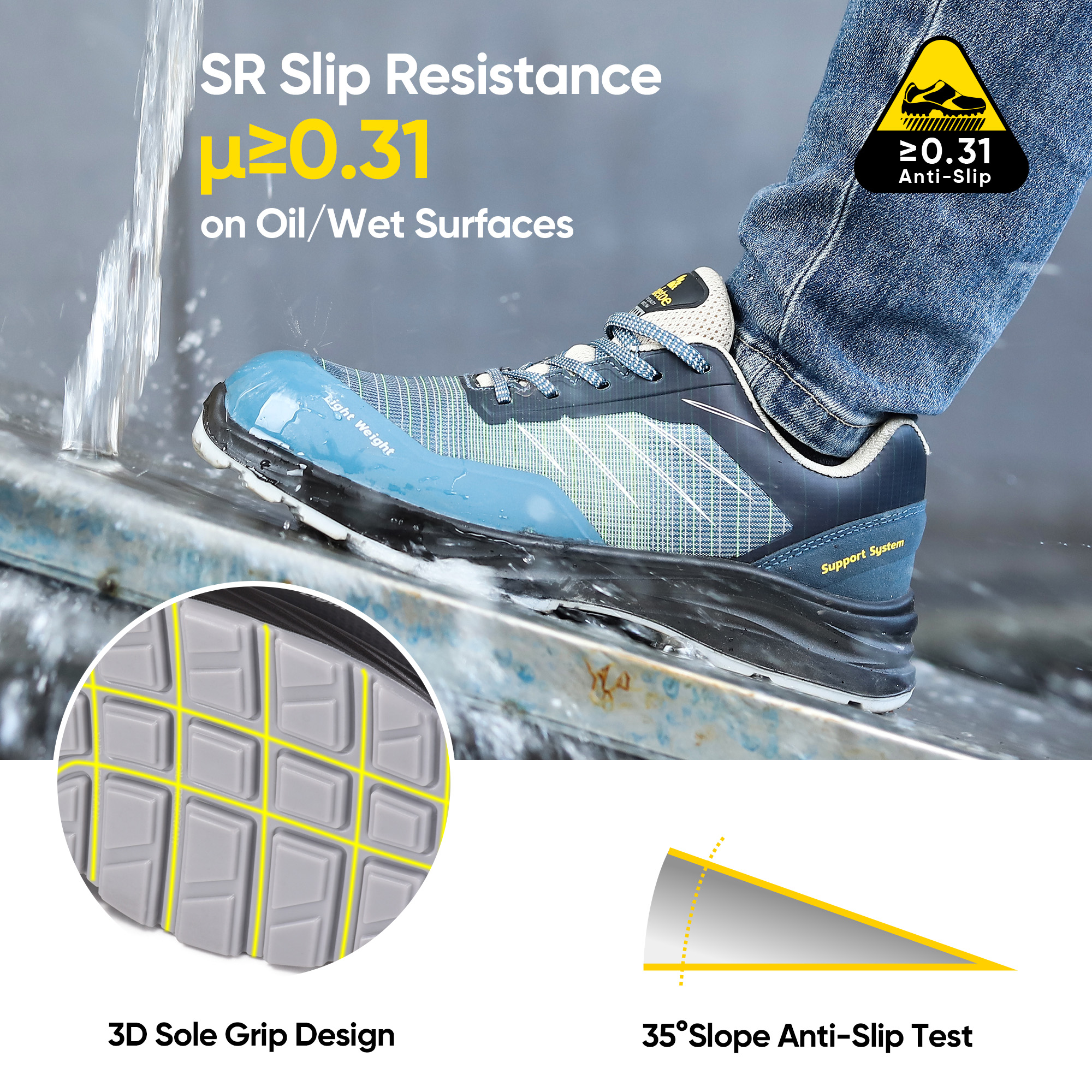 Sneakers de sécurité Les chaussures pour hommes travaillent légèrement respirant L-7572