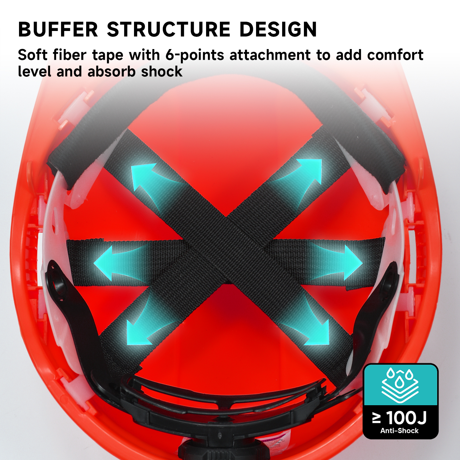 Casque de travail de construction rouge W-002 