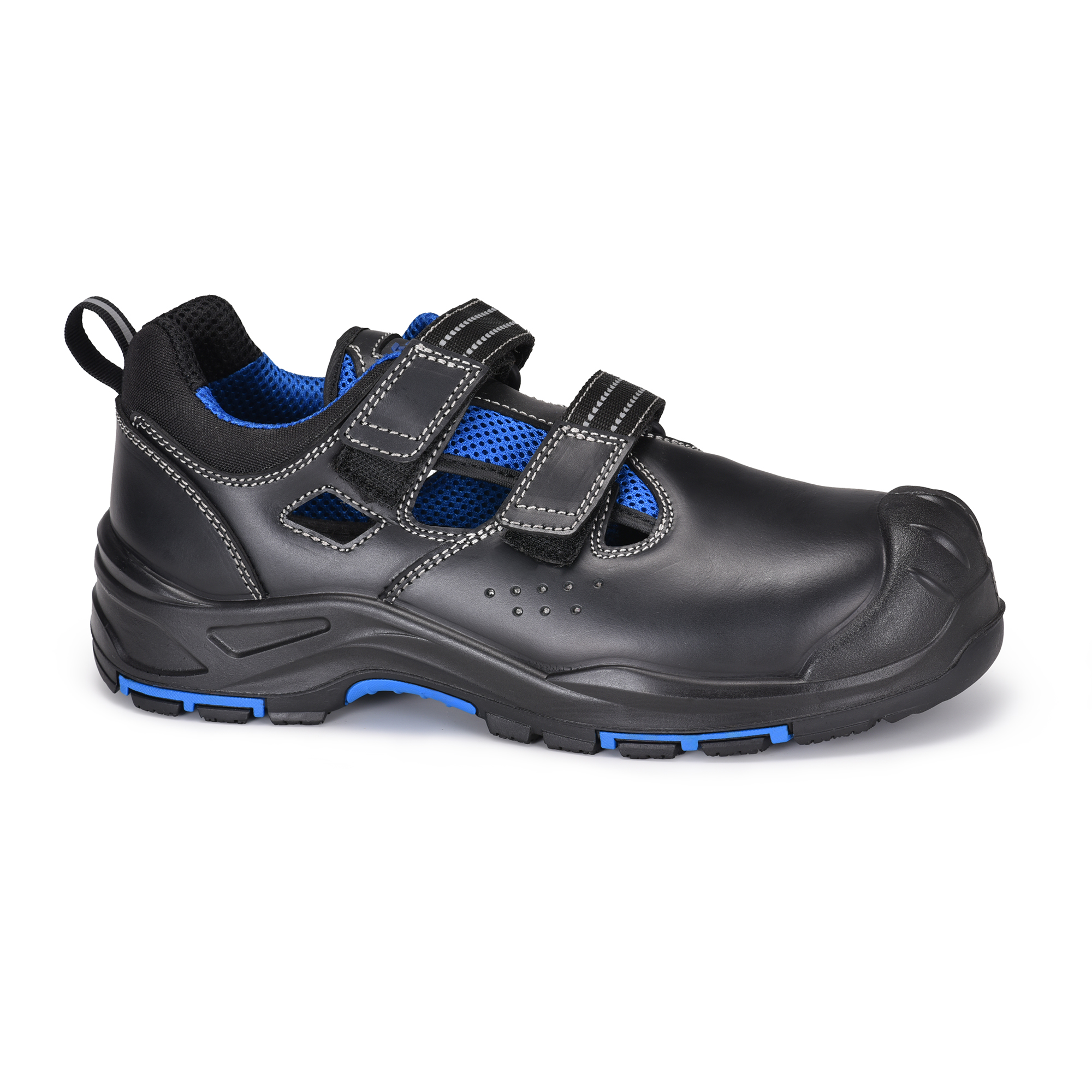 Sandales Travail Chaussures Velcro Design L-7585 bleu / métal gratuit
