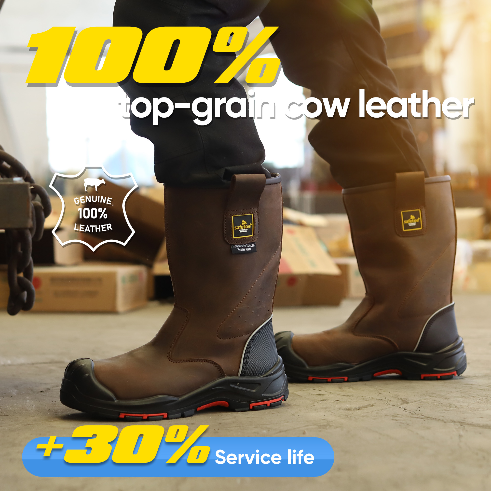 Bottes de l'industrie du pétrole S3 Bottes de travail de gréement de sécurité H-9437 