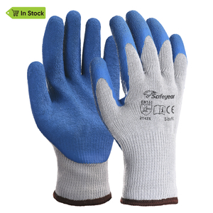 Gants de travail de sécurité enduits de latex LY-3013 bleu