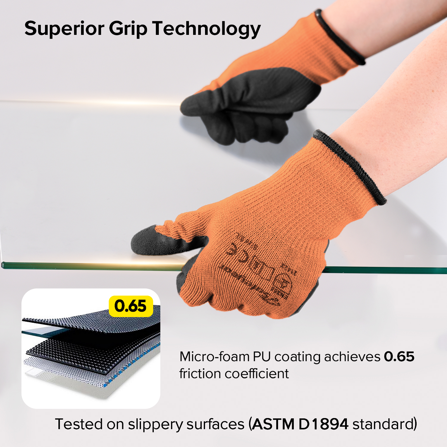 Gants de travail de sécurité enduits de latex LY-3013 Orange