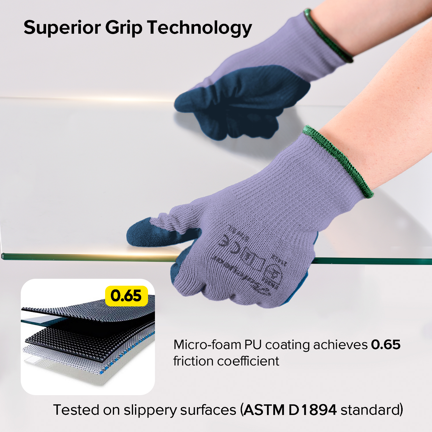 Gants de travail de sécurité enduits de latex LY-3013 Violet