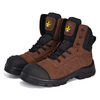 Conception de zip de haute qualité Nubuck Cow Leatther Construction Boots de travail M-8578 Brown