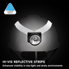 Casque de sécurité utilitaire souterrain avec lampe frontale et bandes réfléchissantes