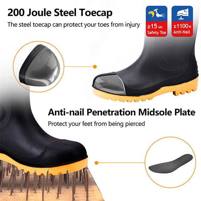 Boots de sécurité noire Wellington W-6037