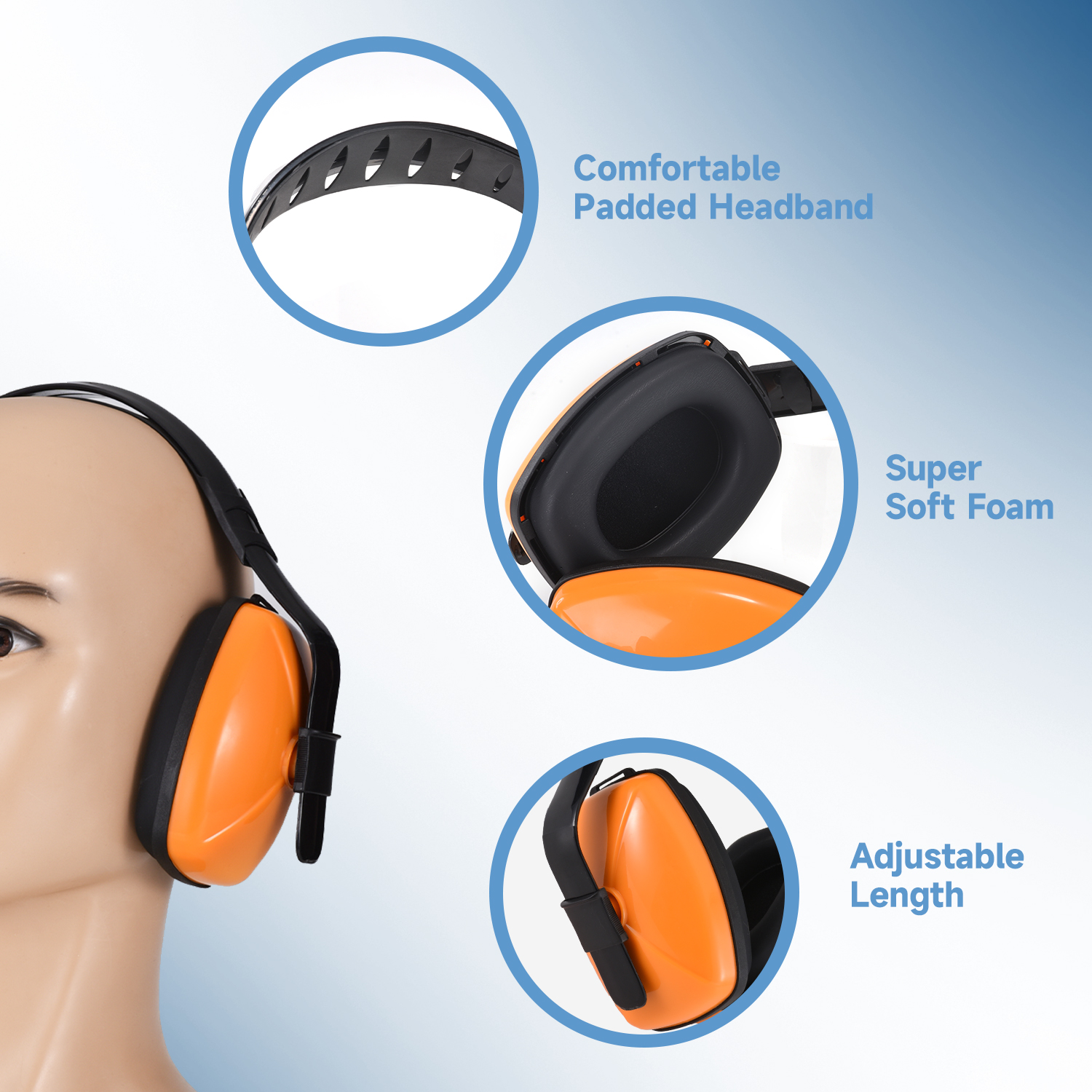 Muffs de l'oreille de protection auditive EM-5003 Orange