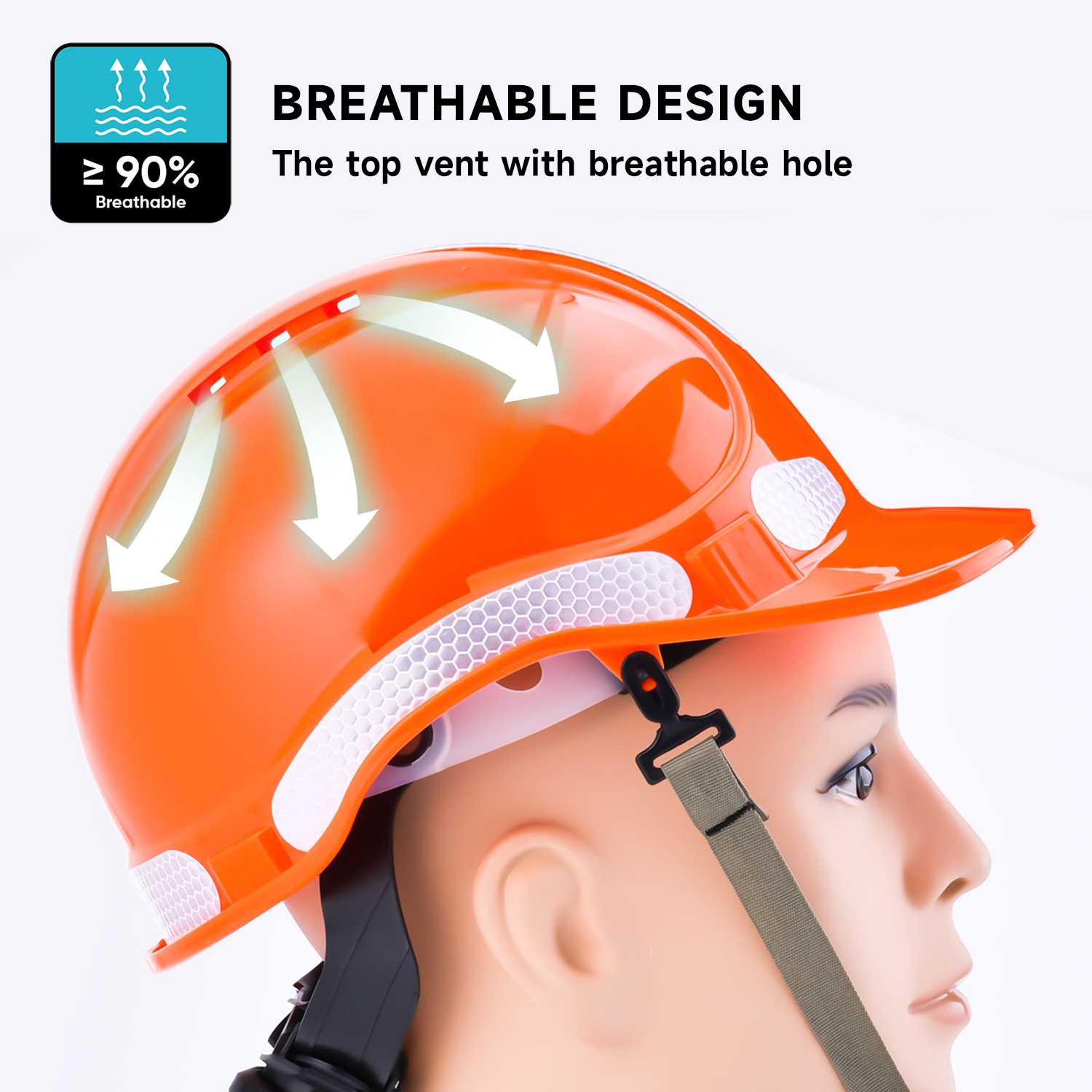 Casque de travail rotatif réglable W-018 Orange