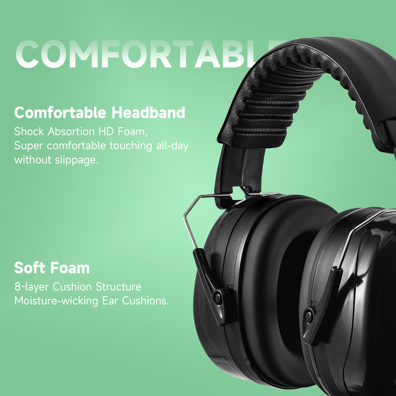 Muffs d'oreille protectrice de l'abs prêt ABS EM-5002 Black