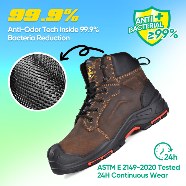 Huile et glissement résistant supérieur métallique gratuite de sécurité bottes M-8552