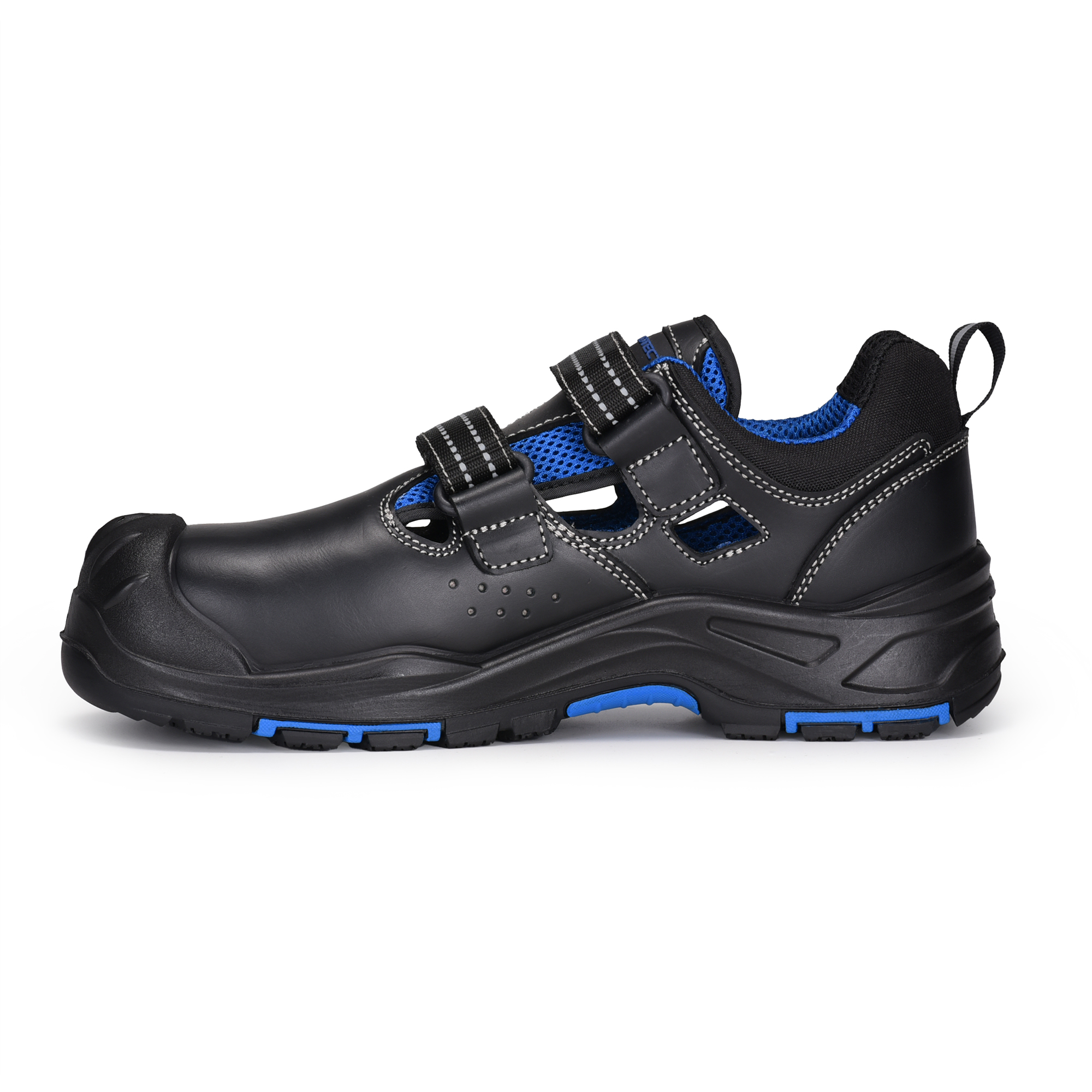 Sandales Travail Chaussures Velcro Design L-7585 bleu / métal gratuit