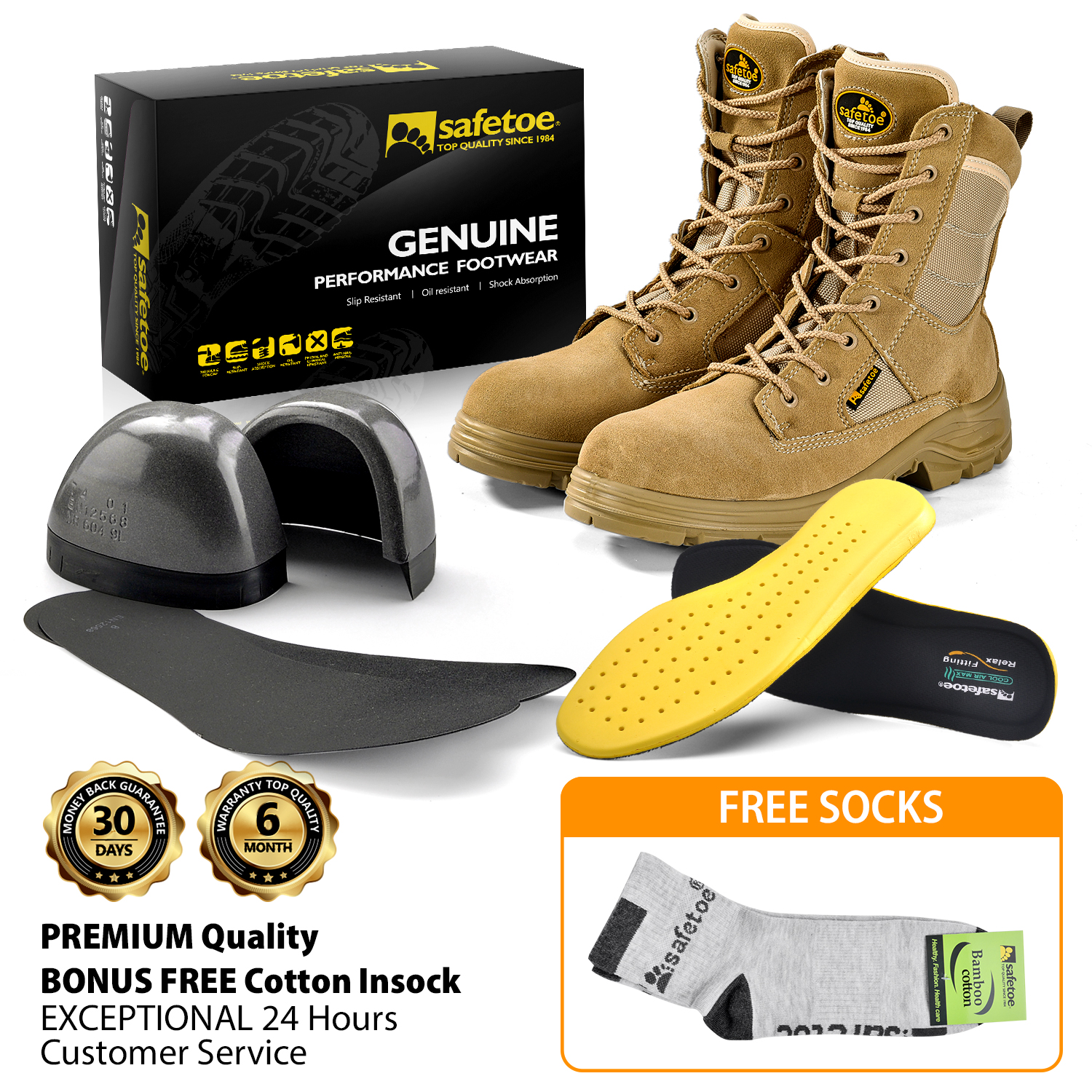 Bottes de travail de sécurité de combat S1P H-9438 Beige SafeCombat-H