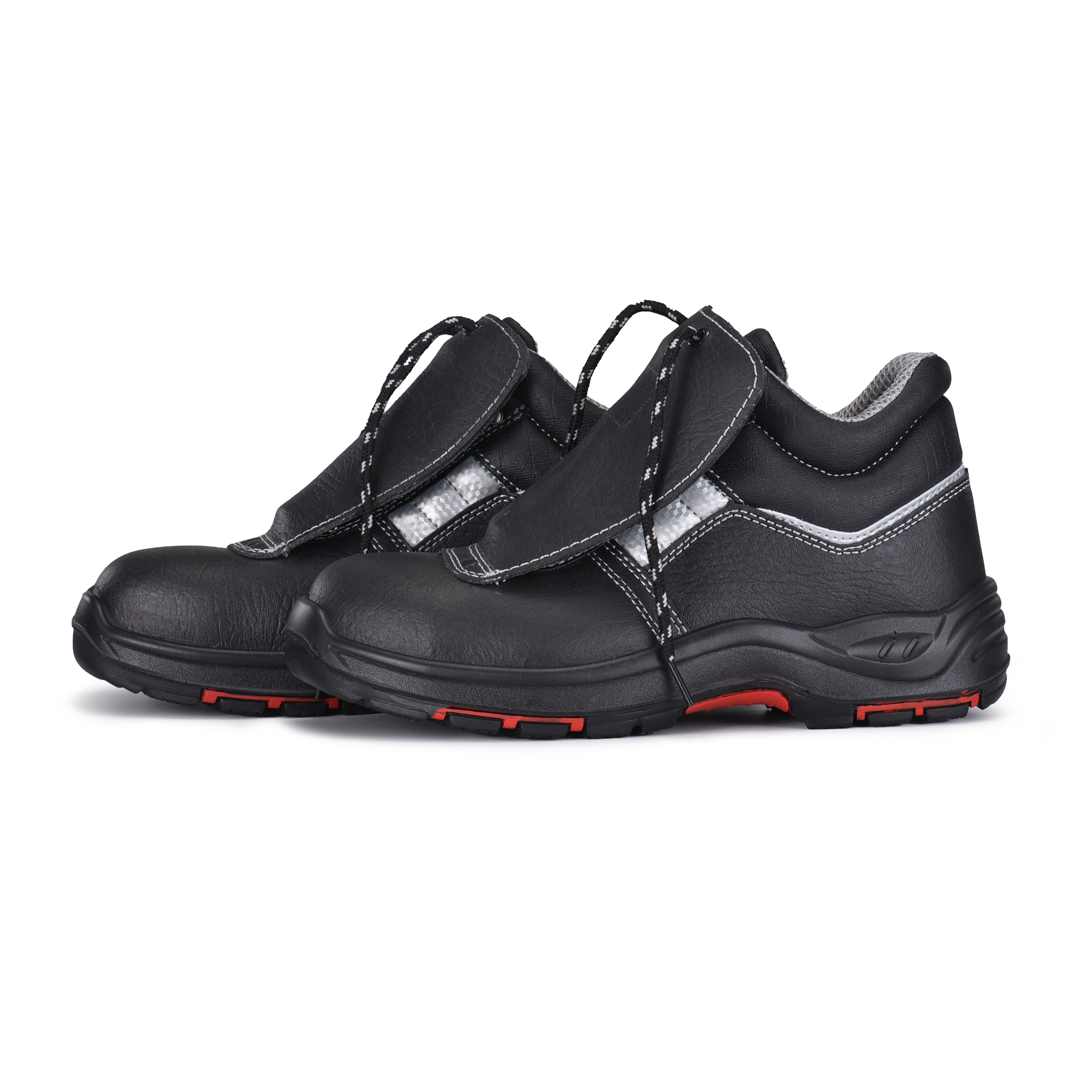 Bottes de travail de soudage pu caoutchouc noir site de travail bottes m-8027pr